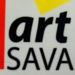 art rise SAVANNAH in black letters with red triangle and yellow accent